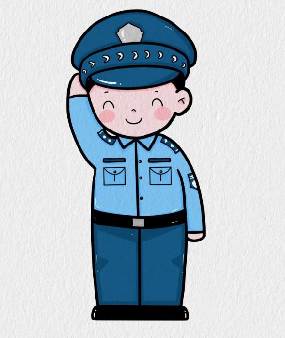 1一3岁儿童简笔画警察巡逻(含步骤图解)