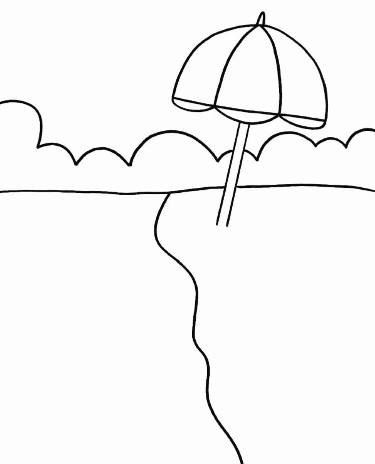 沙滩遮阳伞简笔画教程 画一幅简单沙滩画作品