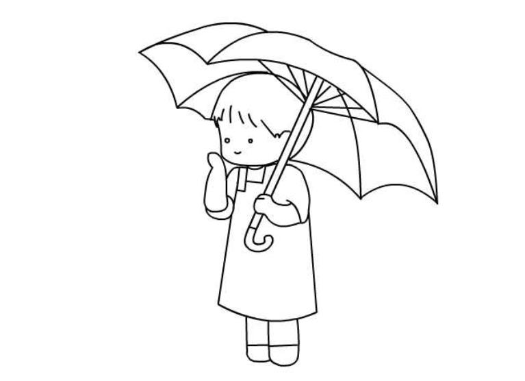 小孩撑伞简笔画怎么画 小朋友撑伞简笔画教程简单