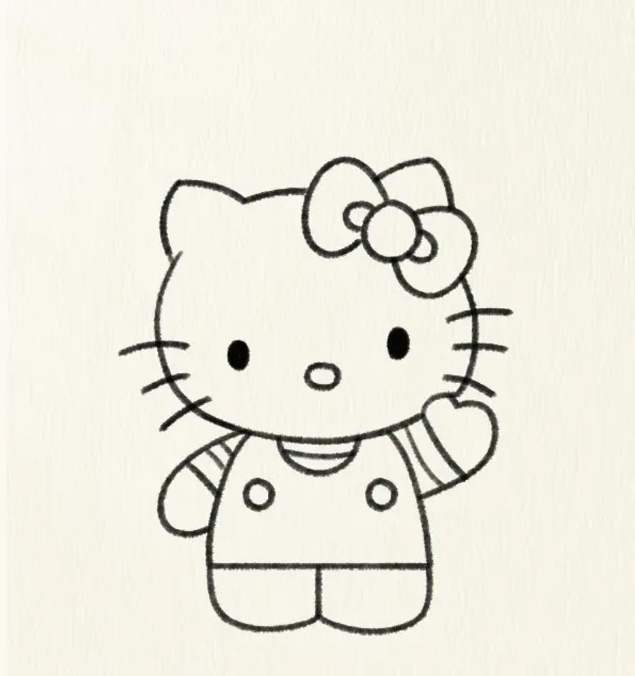 简笔画: 一步一步教我画kitty猫(含教程图解)