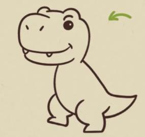 一步一步教我画狂暴龙可爱简笔画教程