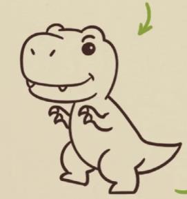 一步一步教我画狂暴龙可爱简笔画教程