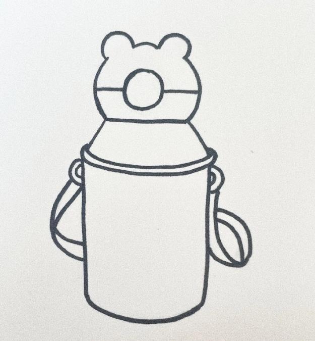 小熊卡通水杯简笔画(含教程图解)