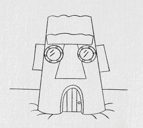 章鱼哥的房子简笔画怎么画步骤图