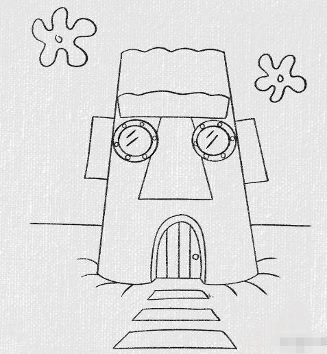 章鱼哥的房子简笔画怎么画步骤图