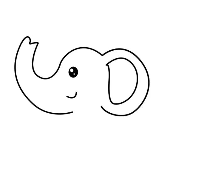 大象涂色画简单又漂亮又可爱 一步一步教画大象简笔画