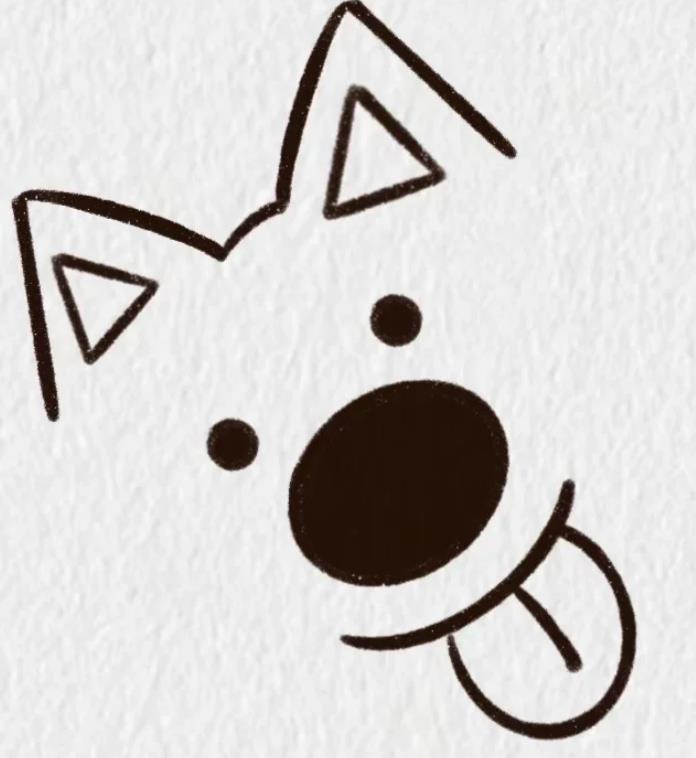 画一只最简单的狗头怎么画简笔画教程