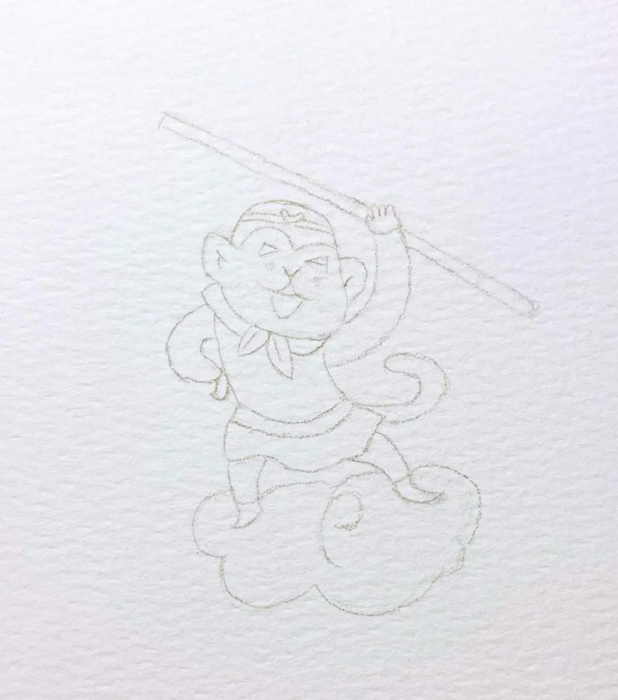 彩铅画系列: 孙悟空的画法教程图示
