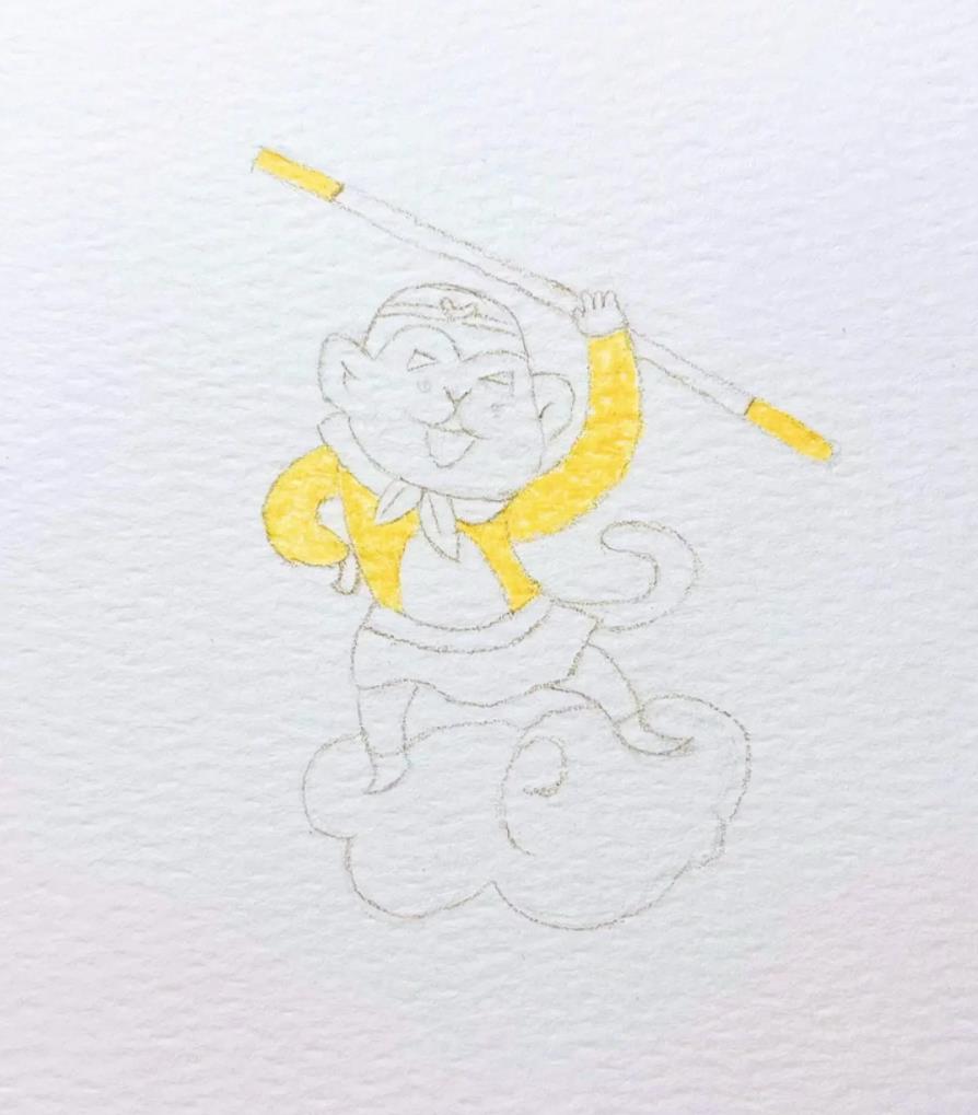 彩铅画系列: 孙悟空的画法教程图示