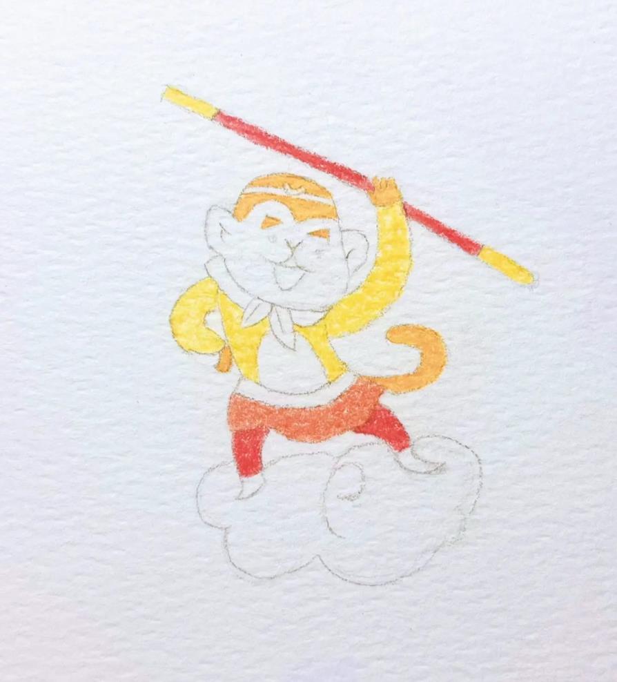 彩铅画系列: 孙悟空的画法教程图示