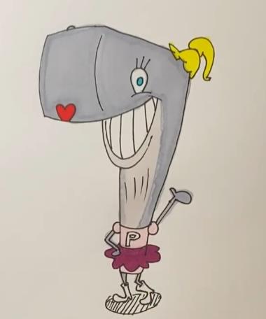 蟹老板的女儿珍珍怎么画可爱简笔画