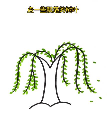 7一9岁儿童画柳树简笔画怎么画简单