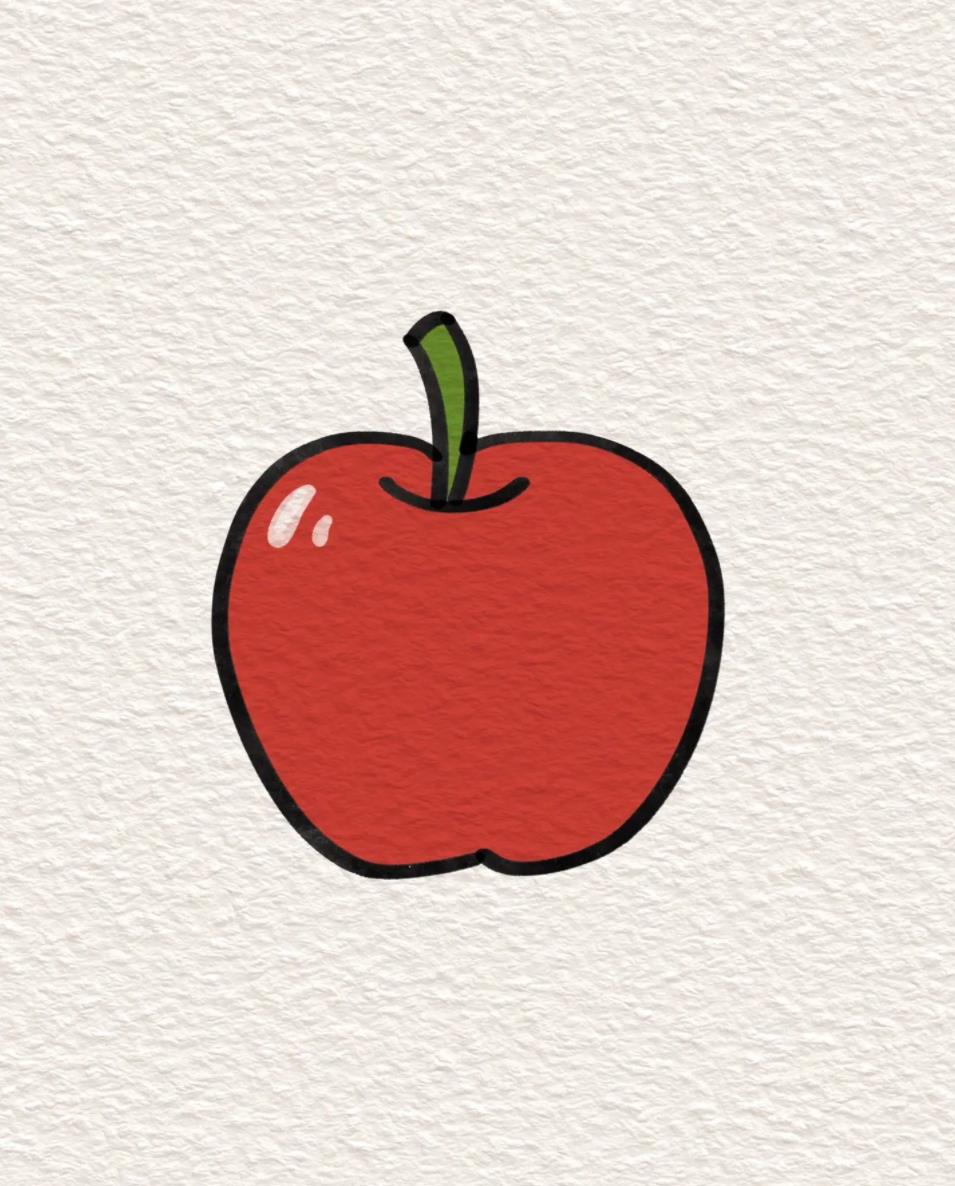 苹果简笔画简单又漂亮 一步一步教你画苹果
