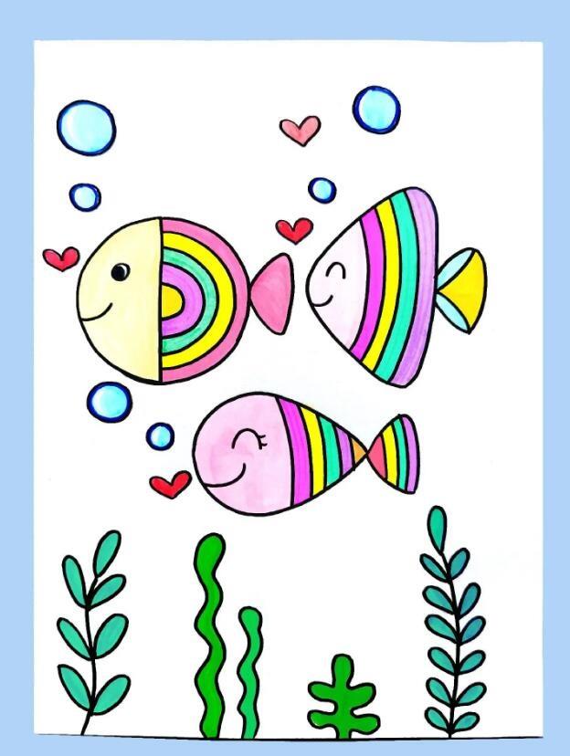 7一8岁儿童简笔画鱼 儿童简笔画鱼的画法教程