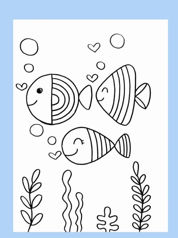 7一8岁儿童简笔画鱼 儿童简笔画鱼的画法教程