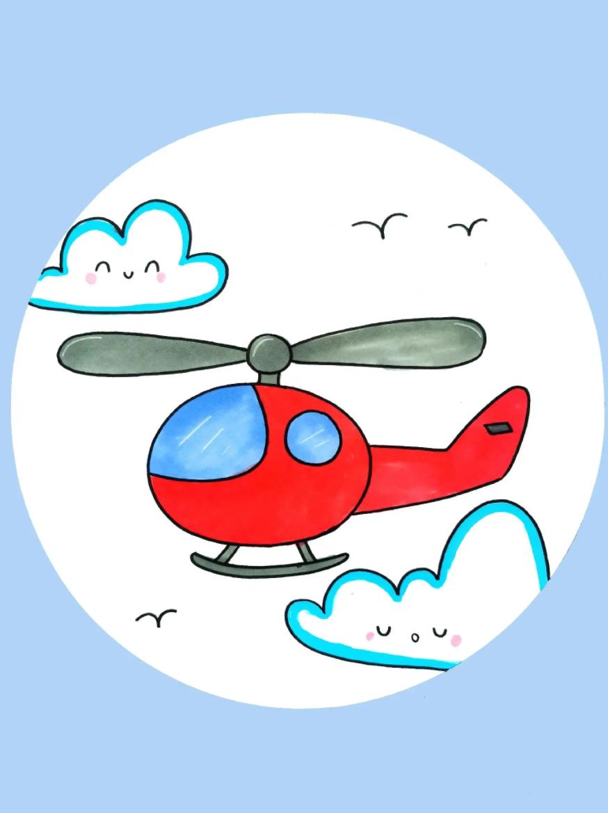 3-6岁儿童简笔画飞机涂颜色 怎么画飞机儿童简笔画