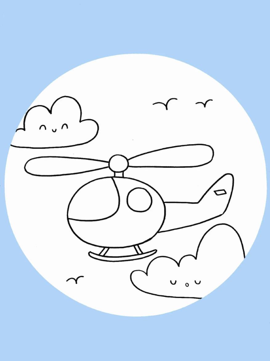 3-6岁儿童简笔画飞机涂颜色 怎么画飞机儿童简笔画