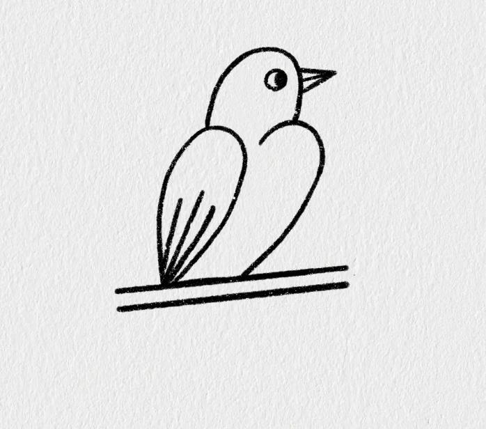 数字画小鸟的外形怎么画 画一个最简单的小鸟