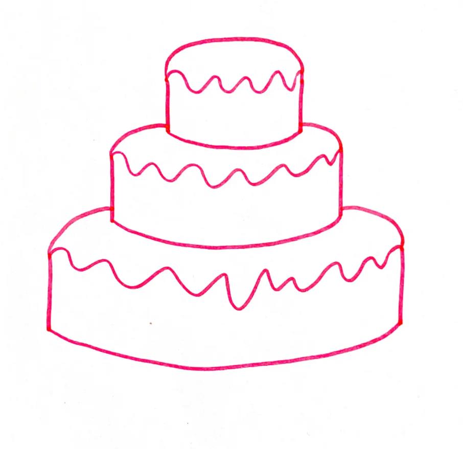 3-6岁儿童画简单蛋糕步骤方法