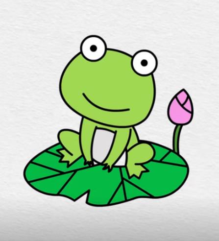 荷叶上的青蛙简笔画怎么画可爱教程