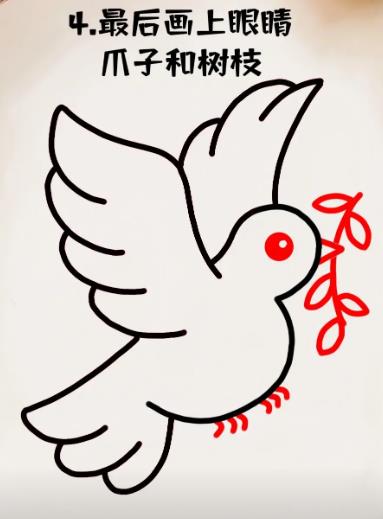 和平鸽简笔画简单又好看(最新教程)