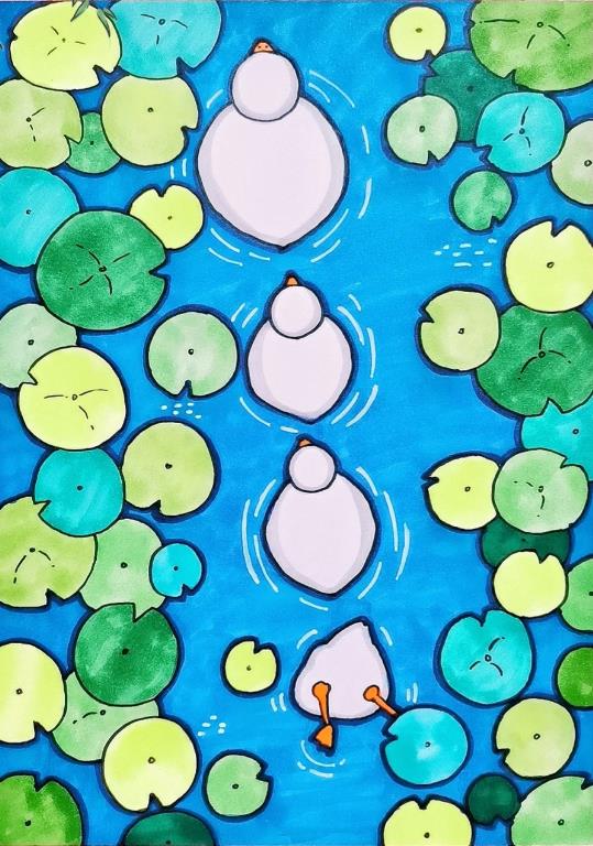 大自然风景简笔画图片春天主题绘画作品分享