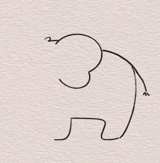 大象简笔画画法步骤一步一步教