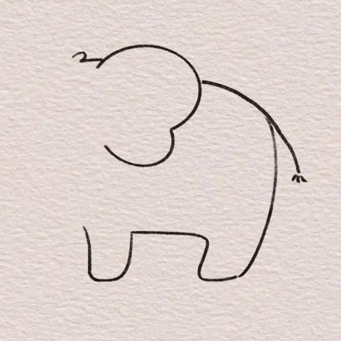 大象简笔画画法步骤一步一步教