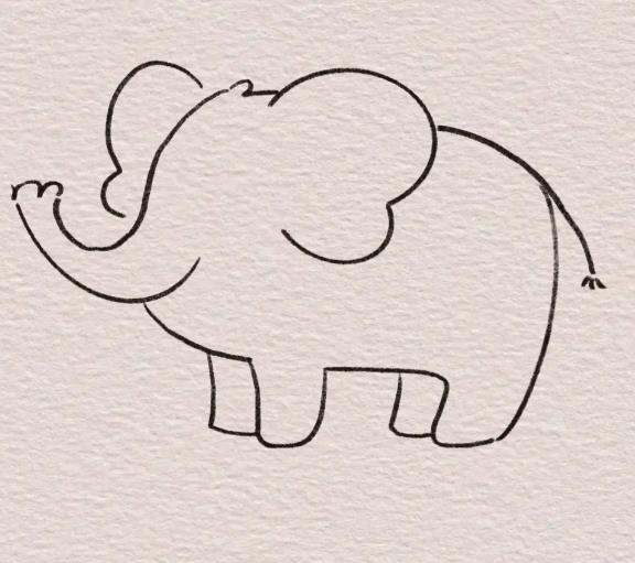 大象简笔画画法步骤一步一步教