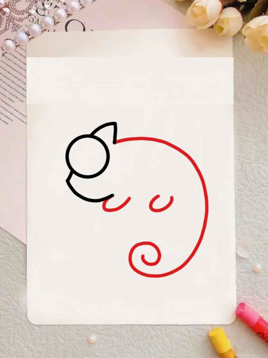 变色龙的简笔画简单又好看 变色龙简笔画教程超简单