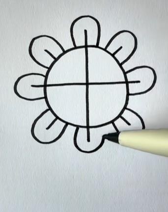 画向日葵的简单画法加涂色教程