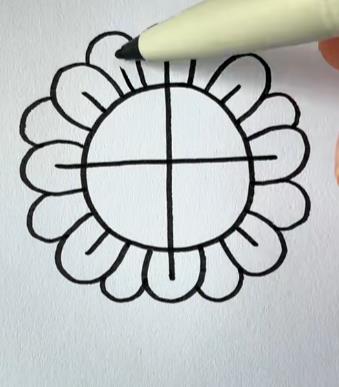 画向日葵的简单画法加涂色教程