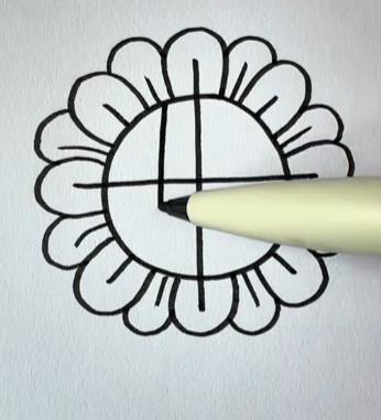 画向日葵的简单画法加涂色教程