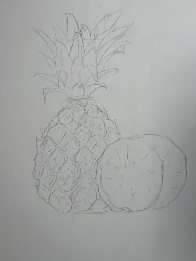 儿童绘画: 热带水果简笔画图片教程(菠萝)