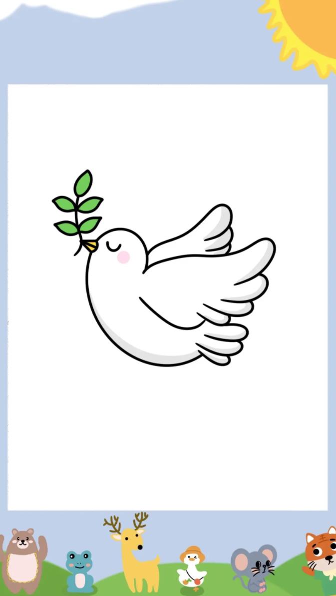 鸽子简笔画正在飞教程方法 和平鸽怎么画简单又好看