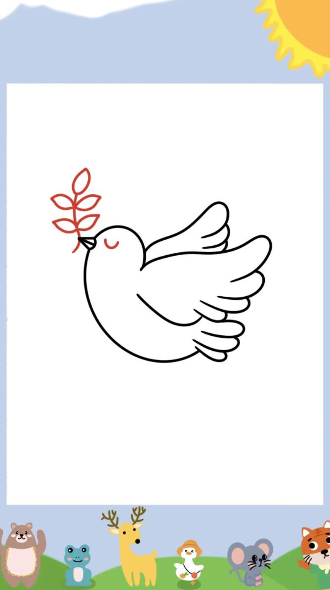 鸽子简笔画正在飞教程方法 和平鸽怎么画简单又好看