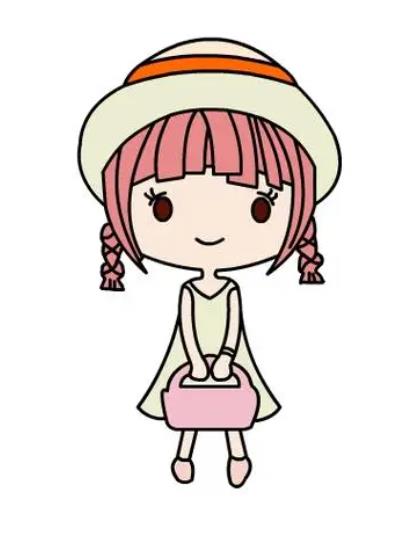 卡通人物简笔画全身画彩色版图片