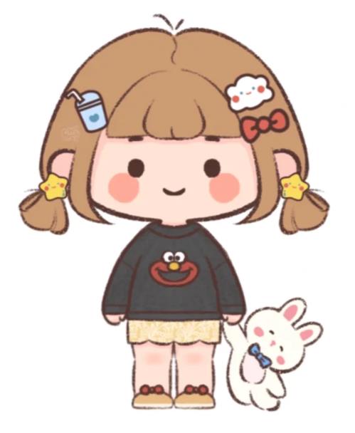 卡通人物简笔画全身画彩色版图片