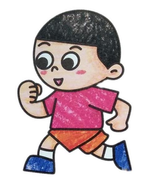 卡通人物简笔画全身画彩色版图片