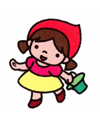 卡通人物简笔画全身画彩色版图片