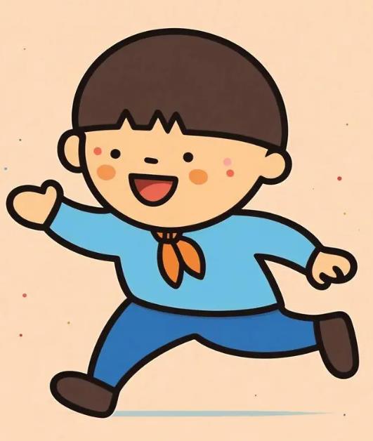 卡通人物简笔画全身画彩色版图片