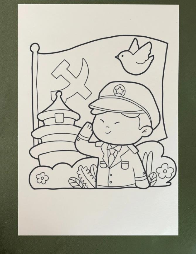 小学生升国旗简笔画怎么画 7一9岁儿童画升国旗图片教程