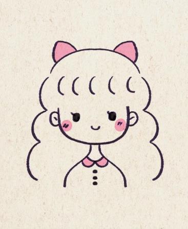 穿裙子的小姑娘简笔画卡通教程(有颜色)