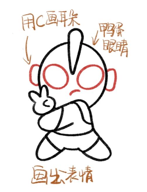 奥特曼简笔画q版超萌图片怎么画