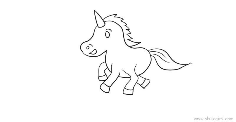 独角兽教程儿童画怎么画 独角兽教程简笔画图片