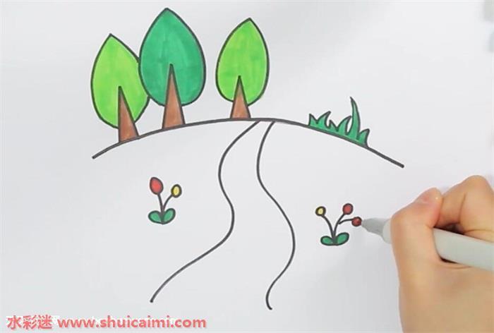 小溪怎么画 小溪简笔画彩色