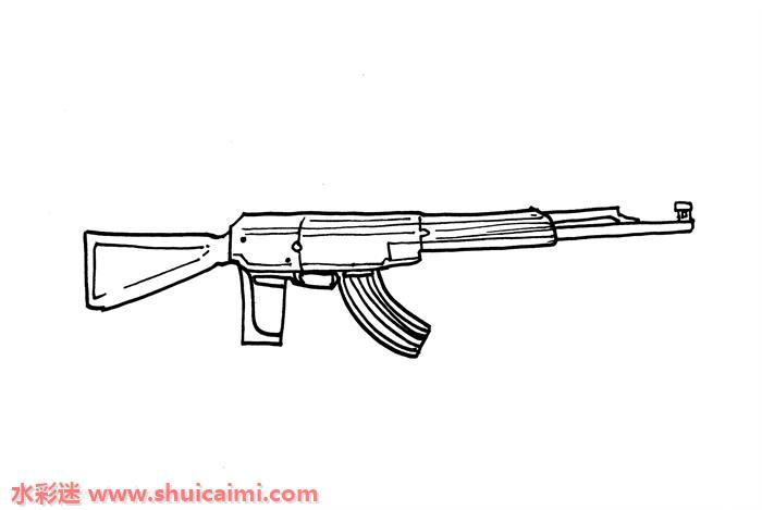 AK47怎么画 AK47简笔画步骤