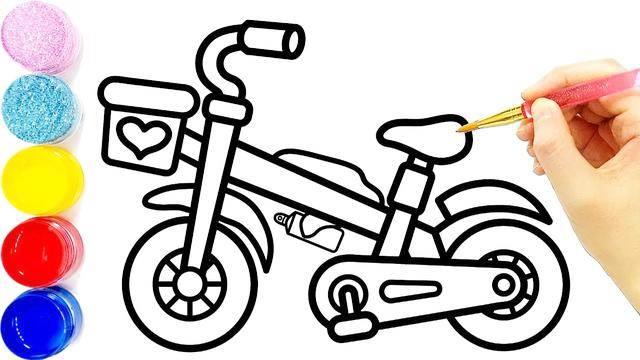 自行车图片简笔画 小孩骑自行车图片简笔画