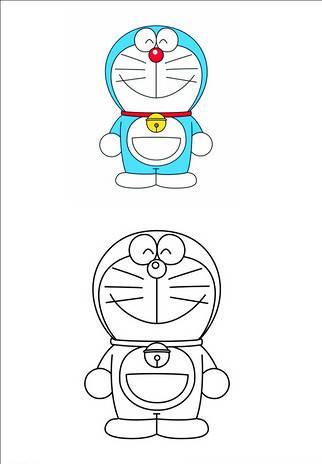 机器猫简笔画图片大全 机器猫简笔画图片大全彩色