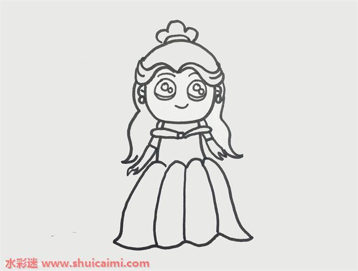 唯美卡通甜美的公主简笔画图片教程